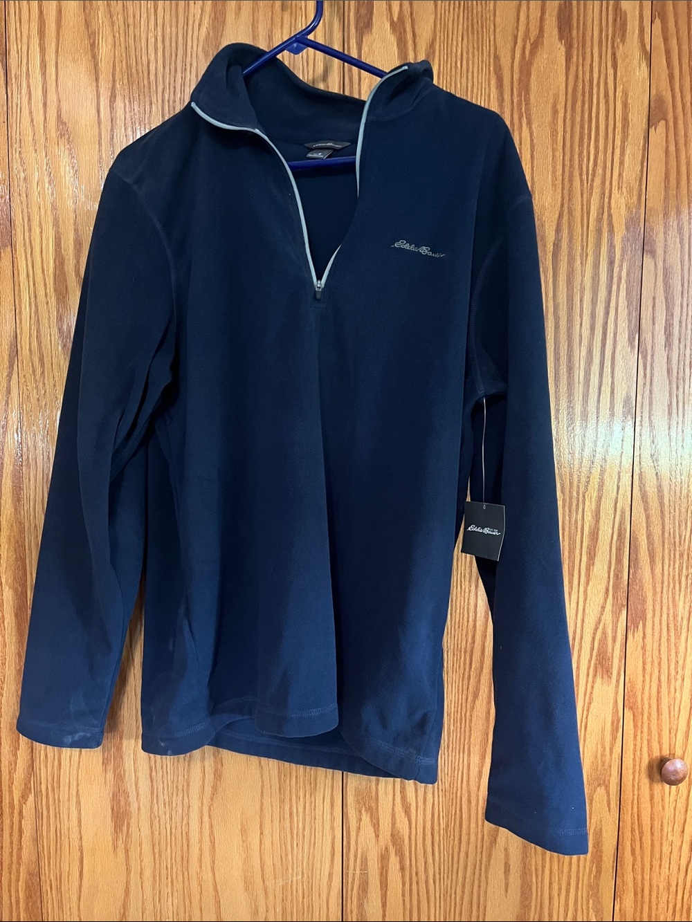 NWT Eddie Bauer Atlantic Navy Quarter-Zip Fleece Pullover